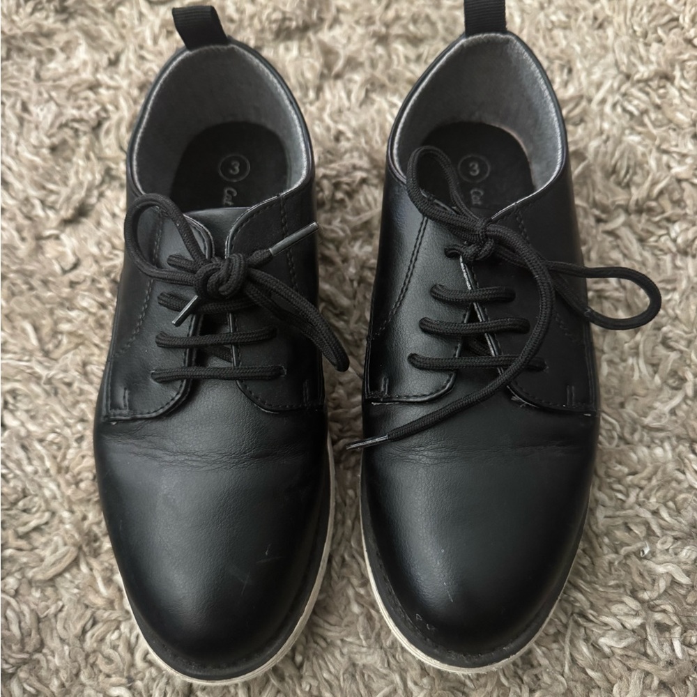 Kids cat and Jack Black Lace-Up  Shoes size 3 used once